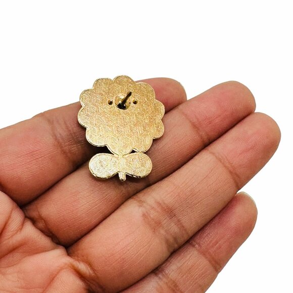 🤩Cute Cartoon Sunflower shape Pin Enamel Yellow & Green Gift Brooch🤩 - Picture 3 of 6